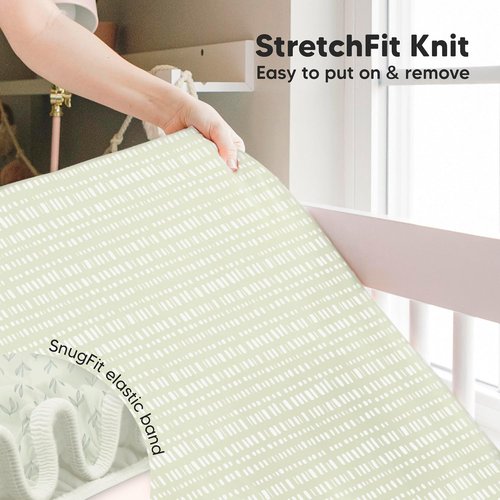 KeaBabies Baby Crib Sheets - 2-Pack Viscose Bamboo Fitted Toddler Bed Sheets | Soft & Cozy 52x28 (Fleur)