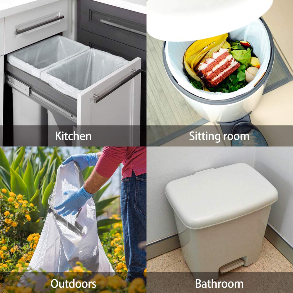 2.6 Gallon 220 Counts Strong Drawstring Trash Bags Garbage Bags by Teivio, Bathroom Bin Liners, 2,2.5,3 Gal Small Plastic Bags for home office kitchen, fit Code R 10 Liter Trash Can