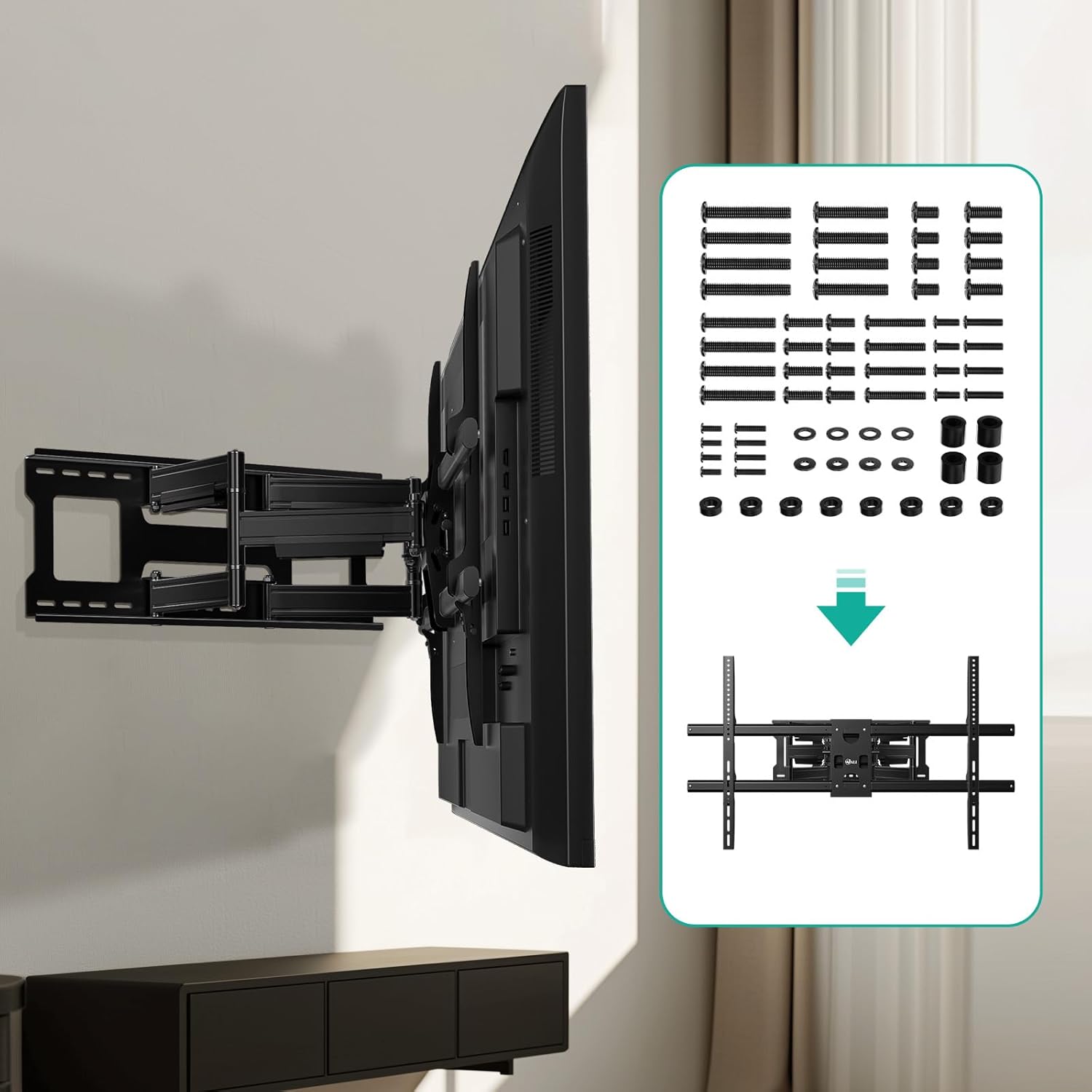 WALI Universal TV Mount Hardware Kit - Fits Most TVs Up to 80 Inches | Includes M4, M5, M6, M8 Screws - Black