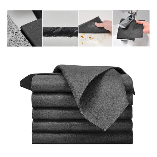 Duirubeo 5PC Thickened Magic Cleaning Cloth, Reusable Microfiber Cleaning Rags for TV, Cars, Windows, Lint Free, Odorless, Machine Washable