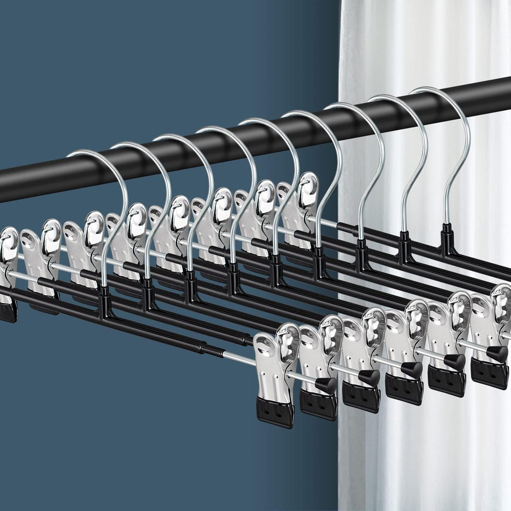 Skiennix 20 Pack Heavy-Duty Pants Hangers - Non-Slip Clips for Jeans & Skirts | Space-Saving Design
