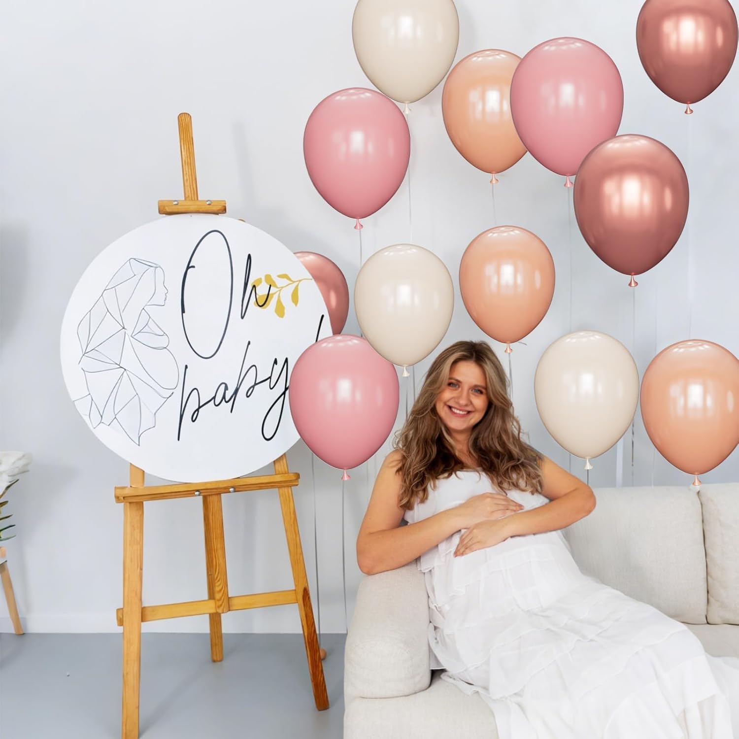 Regine Switzerland 68 Pcs Retro Pink Party Balloons - 12 Inch Dusty Pink & Metallic Rose Gold for Girls' Birthday & Baby Showers