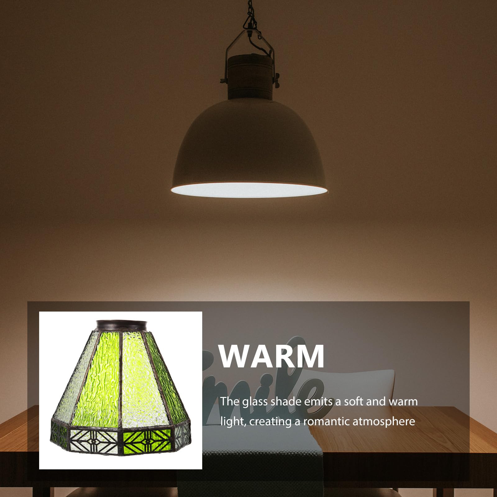 OSALADI 5.5 Inch Glass Lamp Shade Vintage Pendant Light Replacement for Mediterranean Style Restaurants and Bars