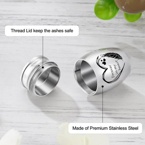Dletay Small Urns for Human Ashes Keepsake Heart Shaped Box Mini Cremation Urns for Women Men 1.2 Inches Memorial Funeral Urn-Forever in My Heart