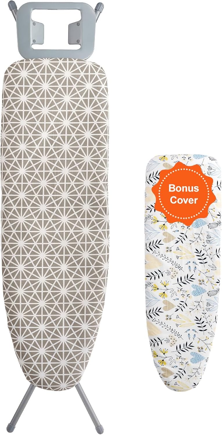 VEVOR Ironing Board - Large 43 x 13 Inch Surface | 7 Adjustable Heights & Heat Resistant Cover