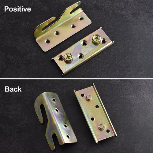 4 Sets Bed Rail Brackets,Heavy Duty Bed Frame Brackets Bed Fittings Wooden Bed Frame Connectors with Screws