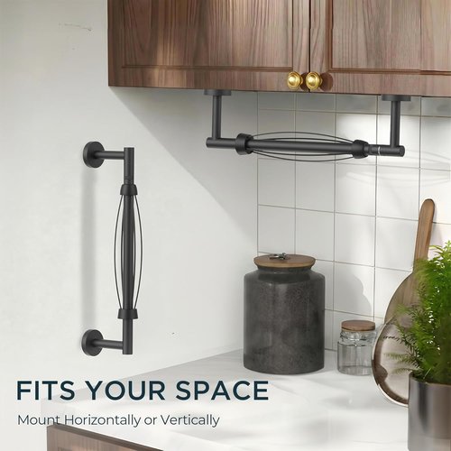 FORIOUS Paper Towel Holder - Wall Mounted SUS304 Design | One-Handed Tear Mechanism, Matte Black
