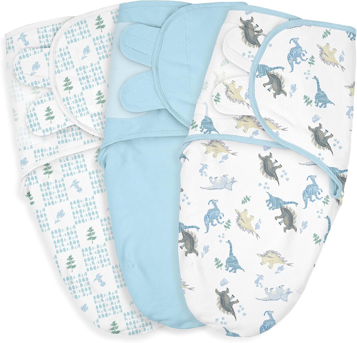 Skiennix Baby Swaddle Sleep Sacks - 3-Pack Organic Cotton Wraps with Adjustable Wings | Soft & Breathable for 0-3 Months