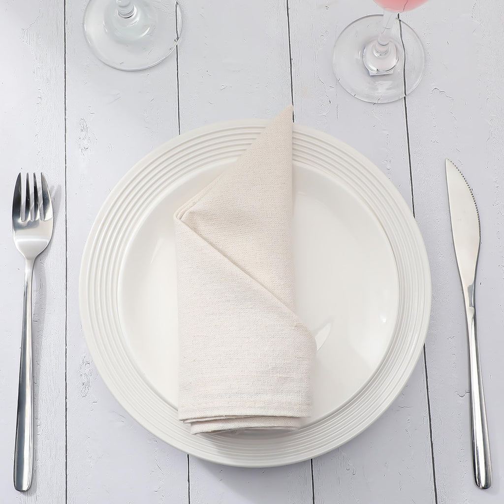 Mixweer Set of 40 Beige Cloth Linen Napkins Bulk Reusable Cotton Dinner Napkin 16 x 16 Inch Washable Pastel Soft Table Napkins for Wedding Dinner Hotel Restaurant Event Party