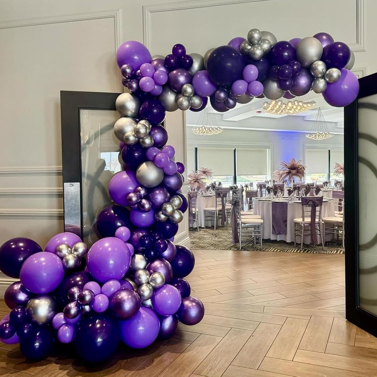 Skiennix 12-Inch Purple and Black Latex Balloons - 67pcs for Birthday, Graduation, and Party Decor