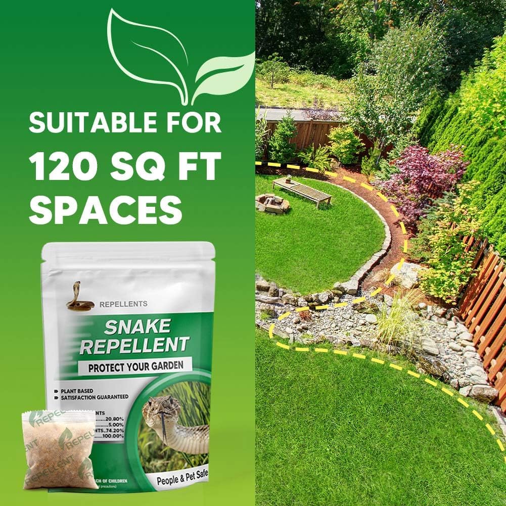 Skiennix Snake Repellent - Effective Outdoor Deterrent for Yard & Garden | Covers 120 Sq Ft, Lasts 60 Days, 8 Packs