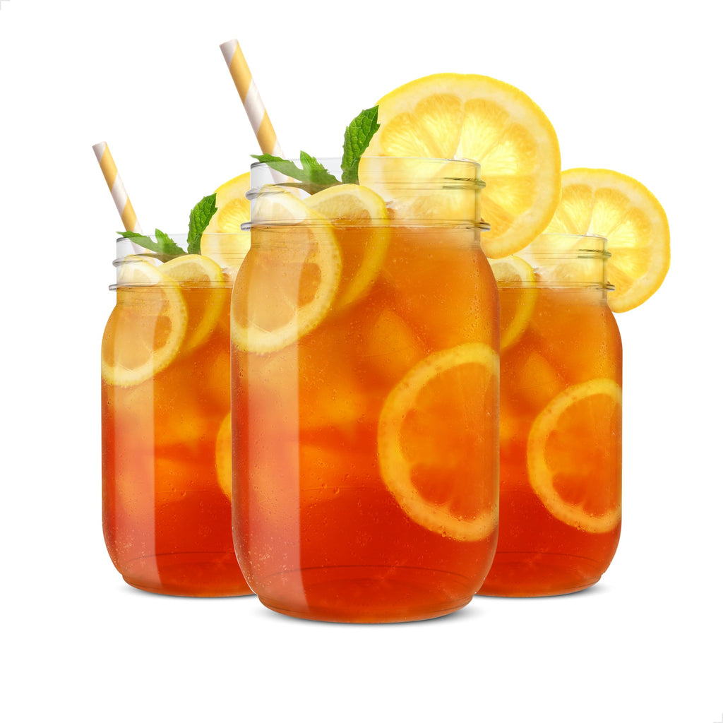 TOSSWARE POP 16oz Mason, Premium Quality, Recyclable, Unbreakable & Crystal Clear Plastic Drinking Jar, 48 Count (Pack of 1), crystal