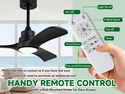 Gaizw 36 Ceiling Fans with Lights,Small Ceiling Fan with Light and Remote Control Reversible 3CCT Dimmable, Noiseless Ventilation Fan,Wooden 3 Blade Ceiling Fan for Bedroom Indoor Outdoor(Black Fan)