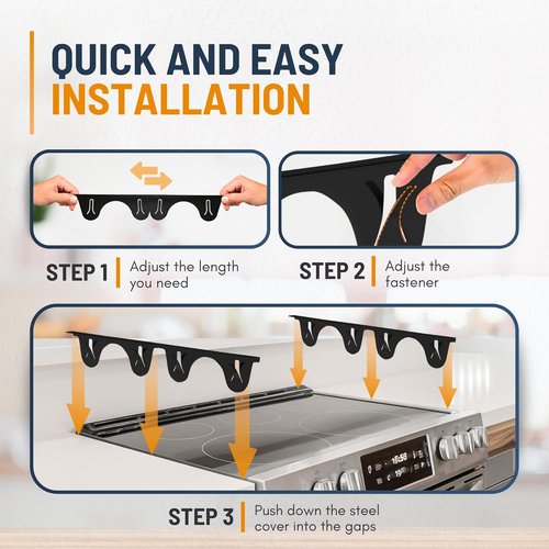 Linda’s Essentials Stainless Steel Stove Gap Covers - Adjustable 13.8" to 27.5" | 2 Pack Counter & Oven Filler