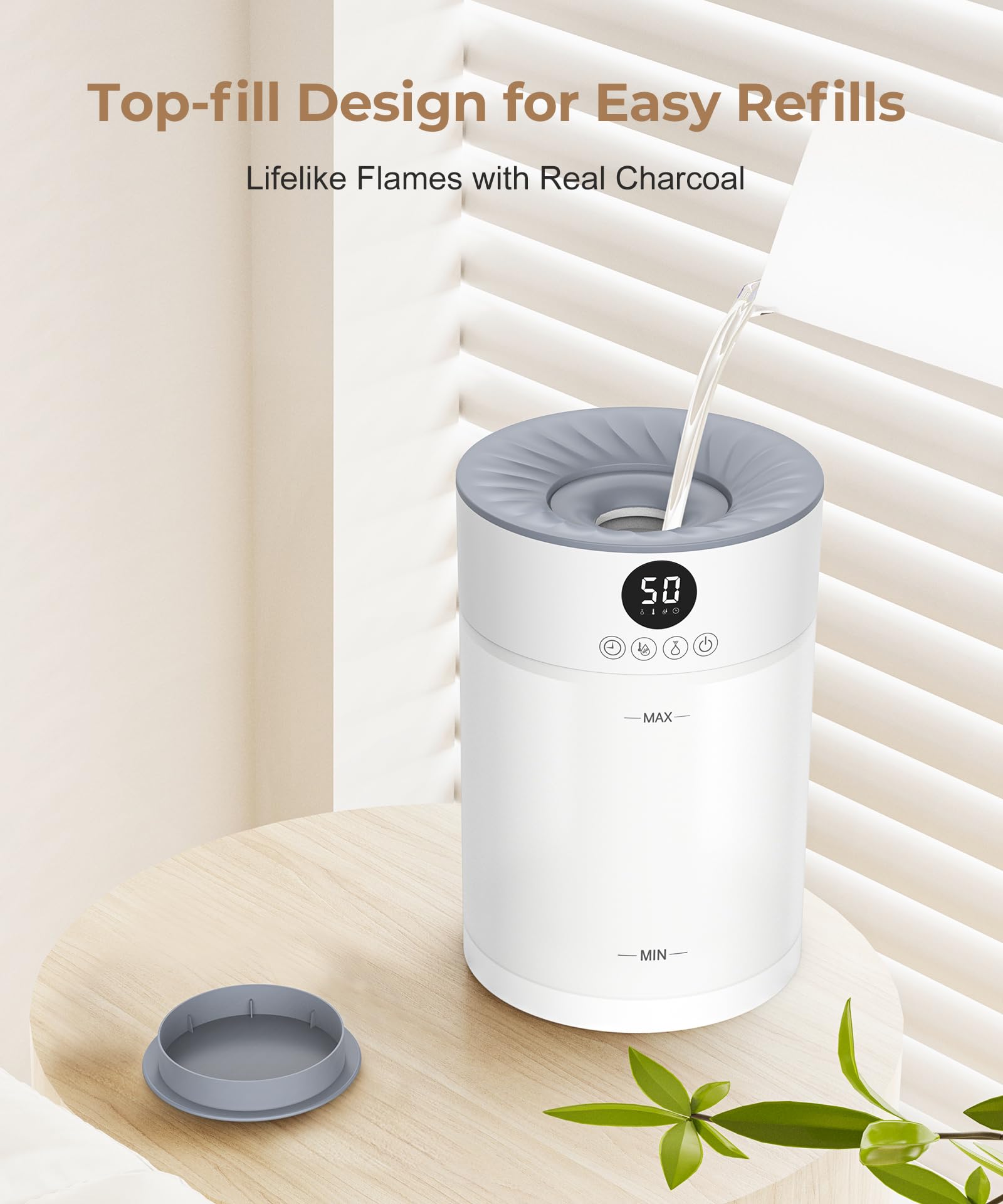 Abolee Humidifiers for Plants 4.5L Cool Mist with Essential Oil Diffuser, Humidifier Large Room, 24dB Quiet Air Humificador fit Baby Nursery & Bedroom, 360° Adjustable, Easy Fill & Cleaning (White)