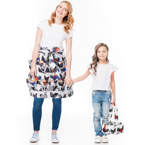 XLSXEXCL Egg Collecting Apron and Basket, 12 Deep Pockets Chicken Apron and 7 Deep Pockets Chicken Egg Basket, Tie:106cm(L)