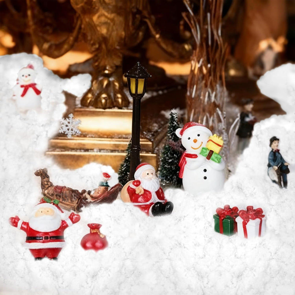 Skiennix Christmas Fake Snow Decor - Fluffy Artificial Snow Cotton for Indoor Decoration | 5.3oz