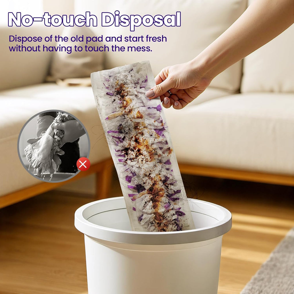 Skiennix Power Mop Refills - 24 Count Disposable Pads for Quick, Absorbent Multi-Surface Cleaning