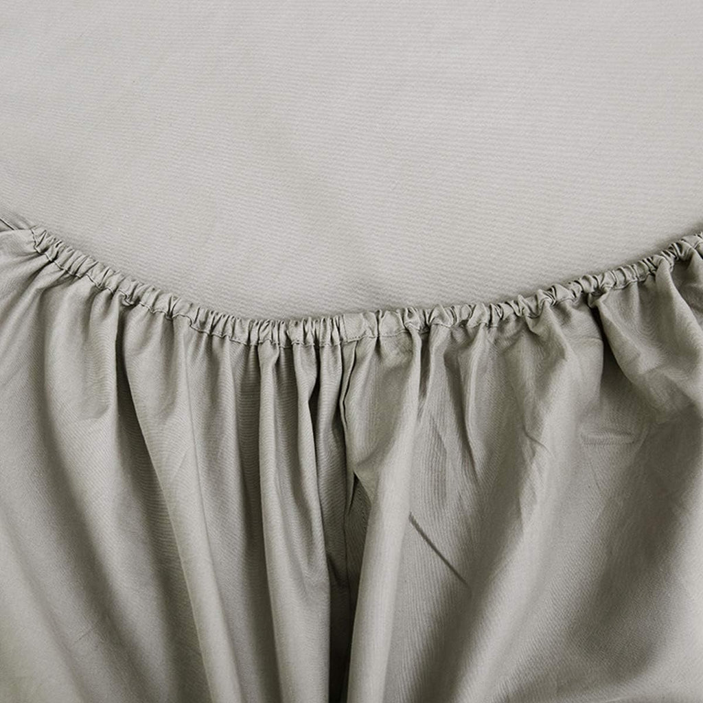 NHNHN Fitted Sheet | Deep Pockets, Soft Microfiber, Easy Care | Queen Size in Light Grey for Teens & Kids