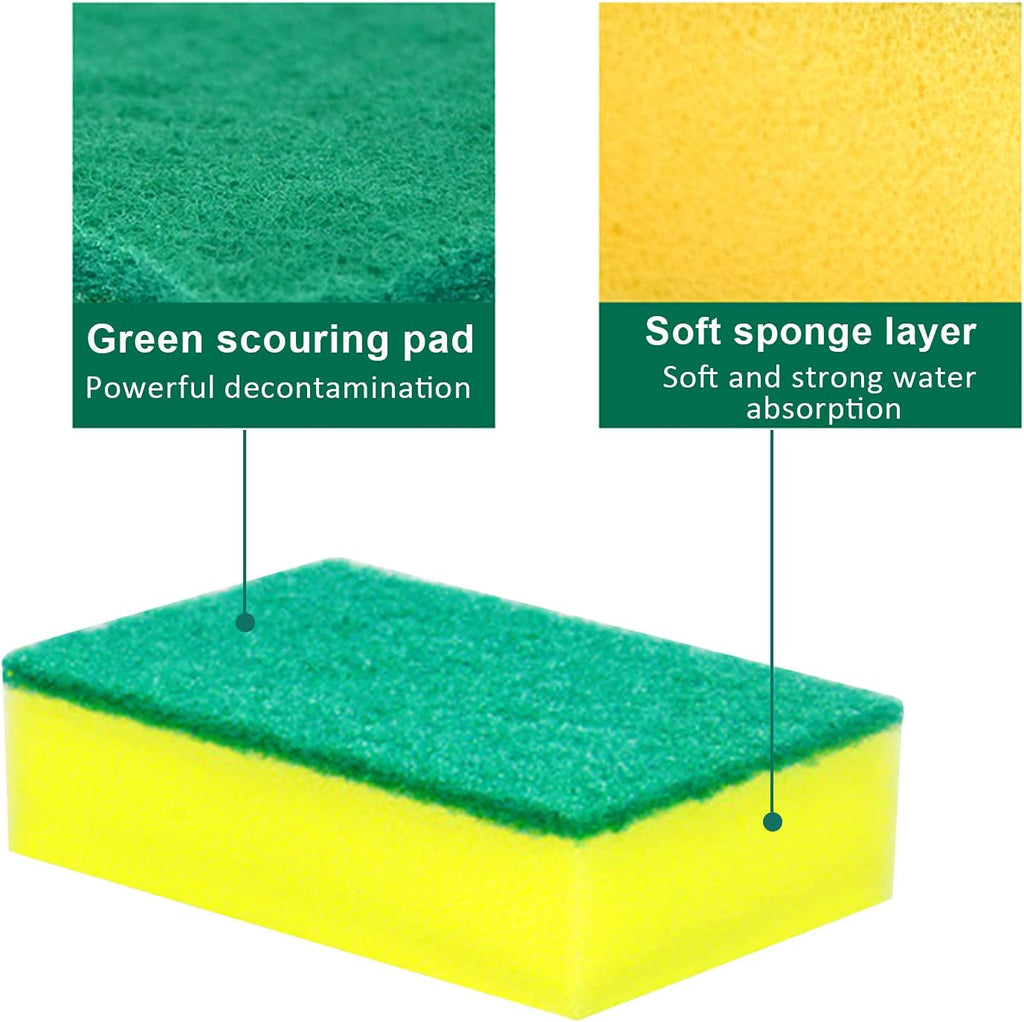 Regine Switzerland Kitchen Cleaning Sponges - 36-Pack Non-Scratch Odor-Free Dishwashing Pads
