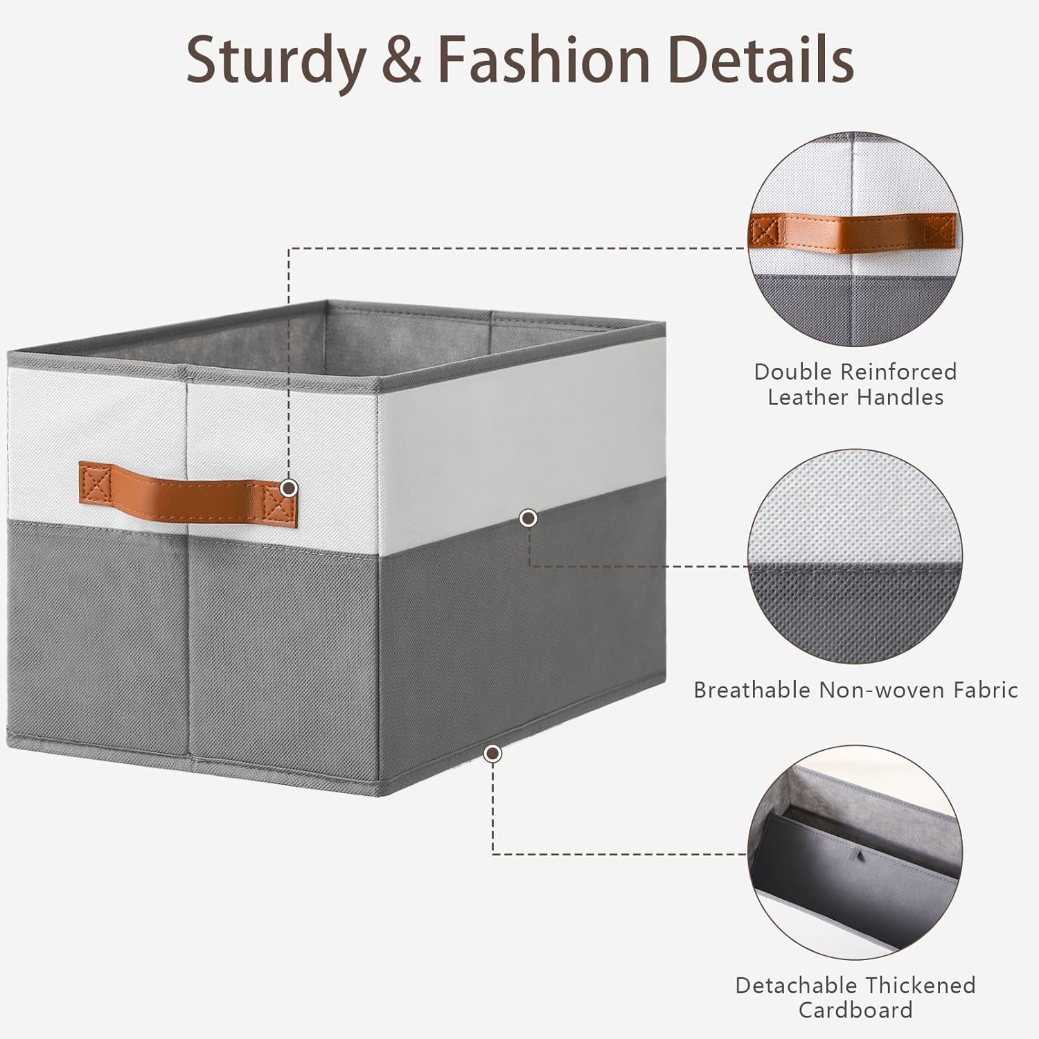 Skiennix Large Storage Bins - Collapsible Fabric Organizers with Handles | 6 Pack for Clothes & Blankets