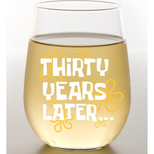 Glassicle Funny 30th Birthday Wine Glass for Women – “30 Years Later” Design – 15oz Stemless Glass – Nostalgic Gift for Her, Retirement Present, Best Friend or Wine Lover Gift