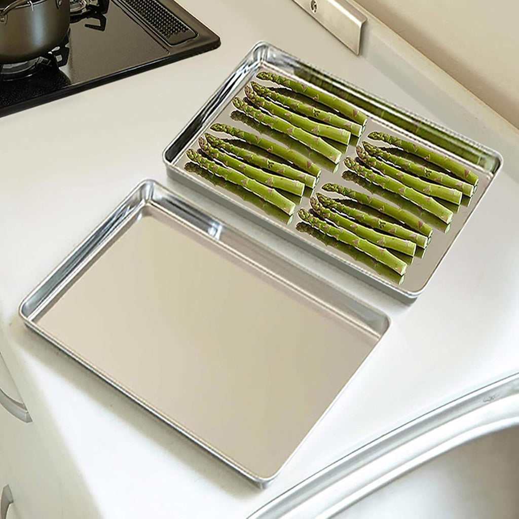 TeamFar Stainless Steel Baking Sheet - Large 17.6’’ x 13’’ Cookie Pans, Non-Toxic & Dishwasher Safe, Set of 2