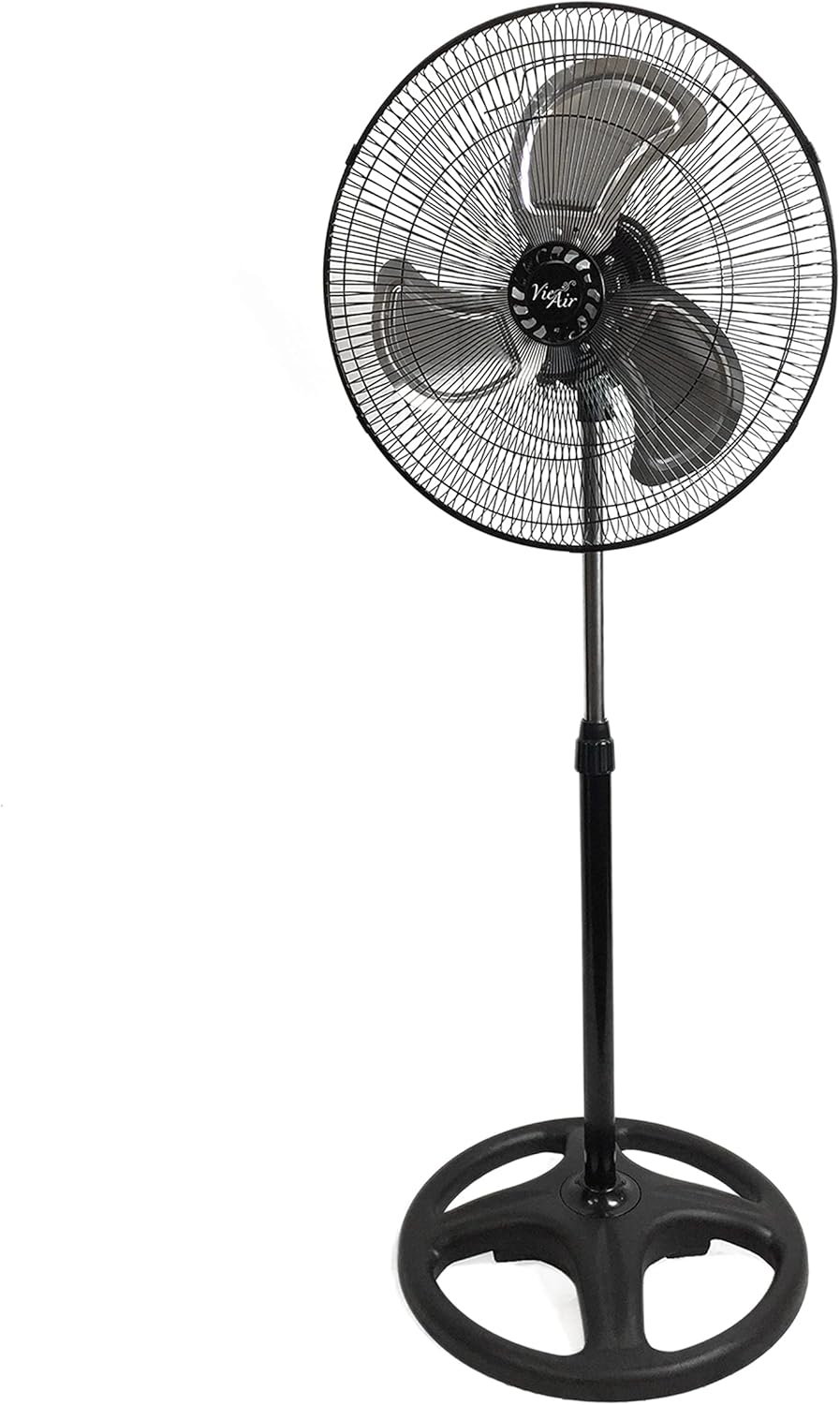 Vie Air 18-Inch Industrial Metal Stand Fan - Heavy Duty Oscillating Design in Black