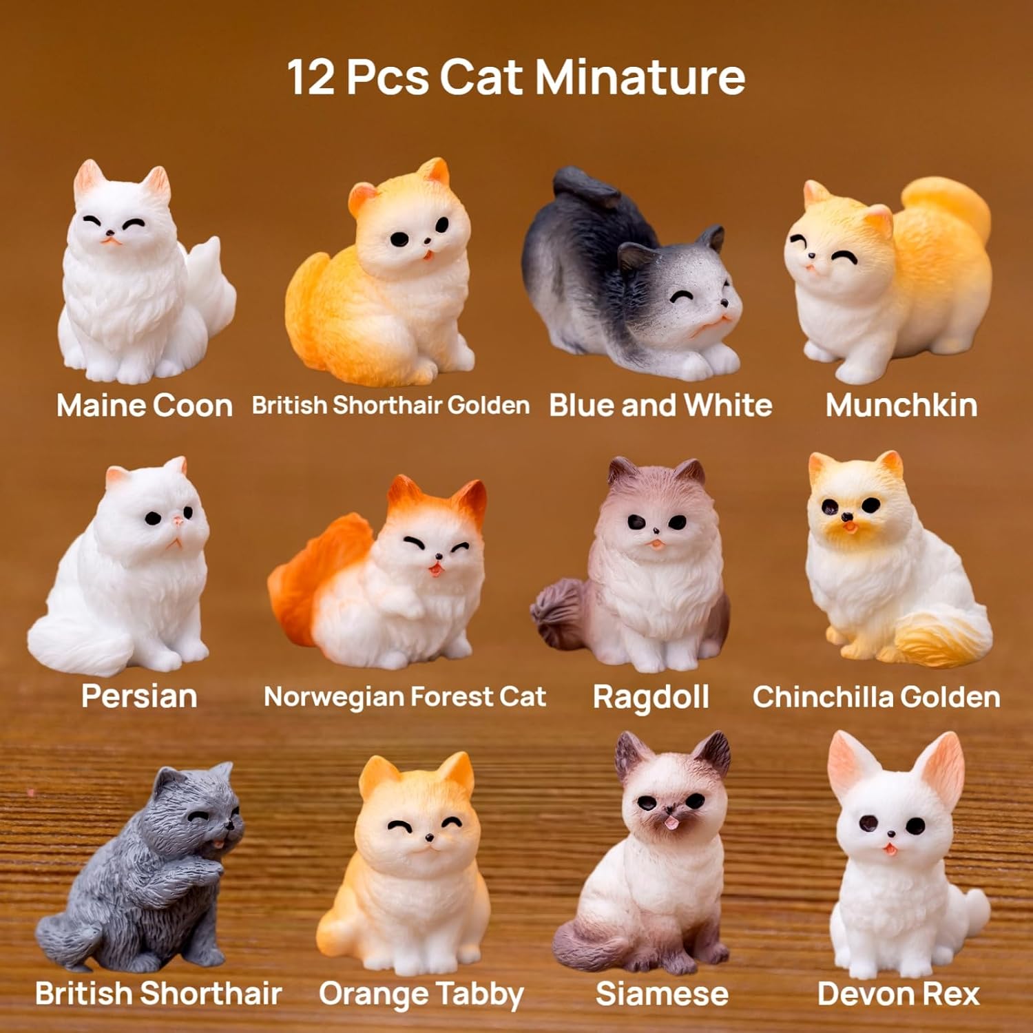 Skiennix 24 Pcs Mini Cat & Dog Figurines Set - Cute Realistic Resin Animal Models for Home Decor & Party Favors
