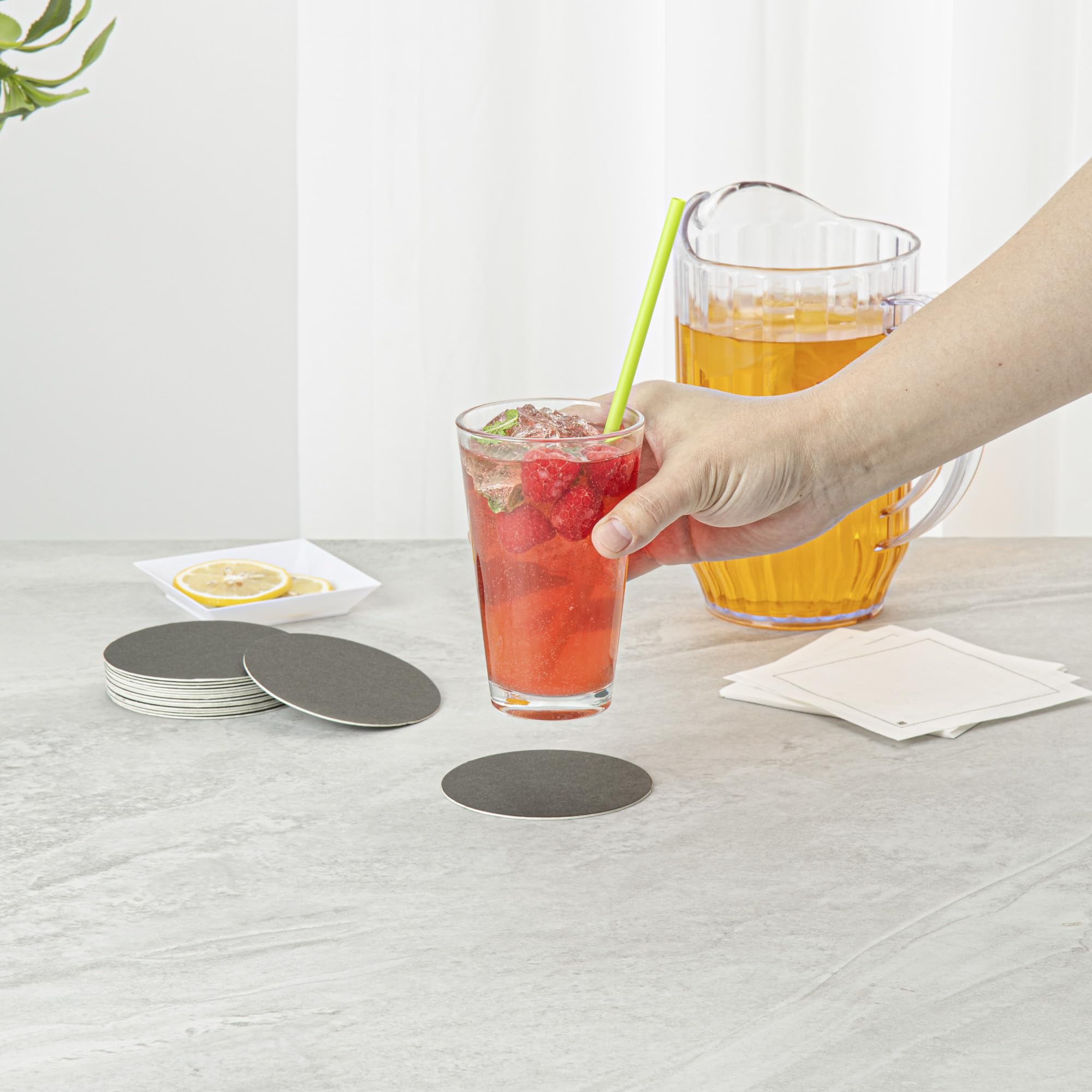 Restaurantware Paper Coasters 1000 Pack of 3.5 Inch Disposable Beverage Coasters Absorbent for Hot and Cold Drinks Black Coffee Cup Essentials for Table Decor, Kitchen, Home Patio or Living Room