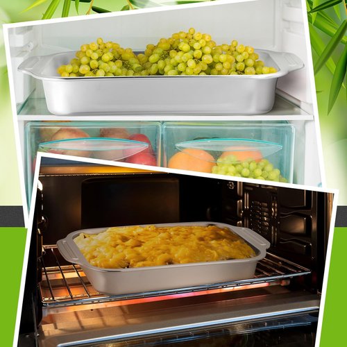 Funnymoom Stainless Steel Baking Pan Set - 3 Rectangular Cake Pans (12/14/15 Inch) for Versatile Baking
