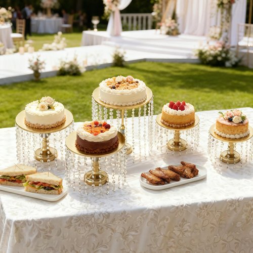 5-Piece Tiered Cake Stand Set Gold Cake Stands for Wedding, Birthday & Halloween, Dessert Table Display Set with Large/Medium/Small Cupcake Stands, Ideal for Catering Displays Food Stands, Elegant Party Decor & Buffet Table Decorations