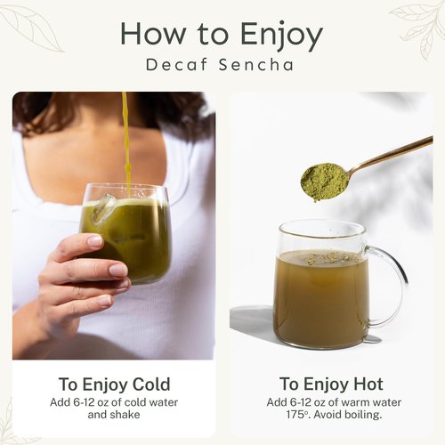 Yu Tea Decaf Organic Sencha Green Tea Powder, 30 Instant Packets | Rich in Antioxidants, EGCG, & L-Theanine | Pure Japanese First Harvest Leaf | Caffeine-Free & Unsweetened | Single Serve Sticks