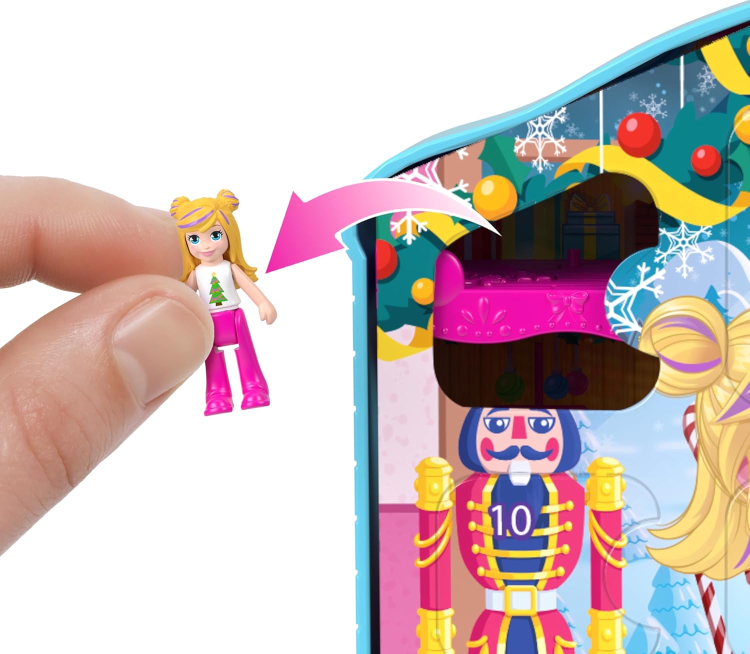 Polly Pocket Advent Calendar - Gingerbread House Playset with 24 Surprises & Dollhouse Accessories