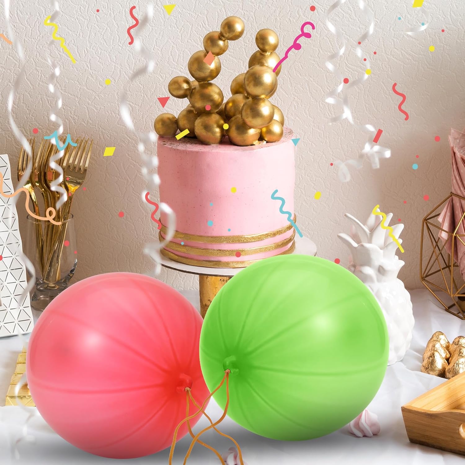 Punching Balloons - 40 Pcs Heavy Duty Neon Party Balloons for Birthday Decor & Outdoor Games