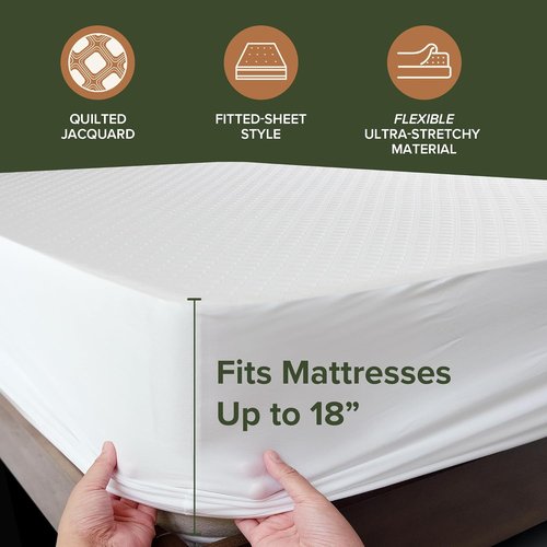 Beckham Hotel Collection Mattress Protector - Hotel-Grade Viscose Blend for Silent Waterproof Protection, King Size