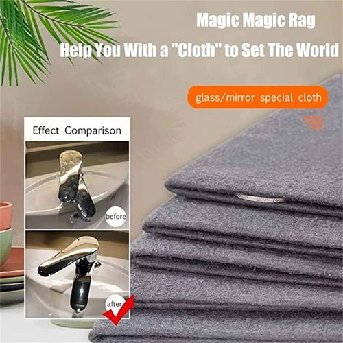 Duirubeo 5PC Thickened Magic Cleaning Cloth, Reusable Microfiber Cleaning Rags for TV, Cars, Windows, Lint Free, Odorless, Machine Washable