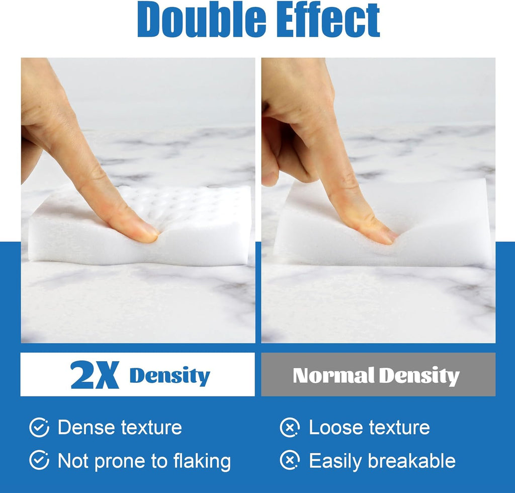 Skiennix Magic Cleaning Sponges - 2X Density Melamine Erasers for Home & Kitchen | 20 Pack