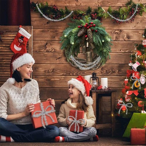 Silver Tinsel Christmas Tree Garland - 50 Yards Halloween Glitter Ribbon for Xmas, Birthday, Sparkly Decorations