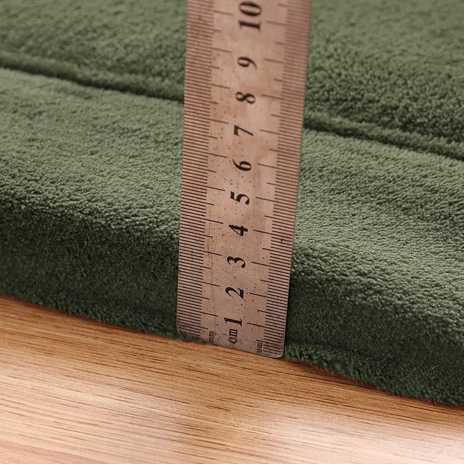 MAXYOYO Baby Play Mat, 1.2" Thick Memory Foam Soft Padded Carpet with Non-Slip Backing, 3x5 ft Japanese Tatami Rug Living Room for Kids, Toddler, Children, Nusery(Olive Green)
