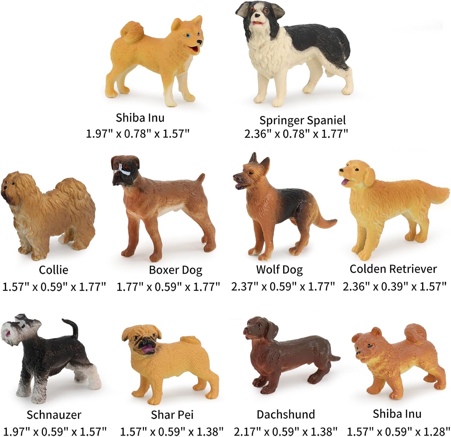 Muchfun 20Pcs Dog Toy Figures - Realistic Animal Figurines for Kids' Cake Toppers