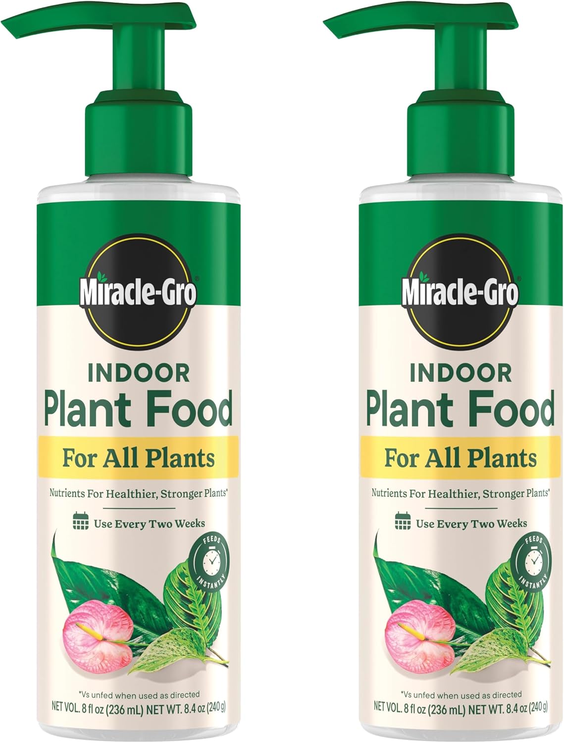 Miracle-Gro Indoor Plant Food - Liquid Nutrient Solution for Houseplants & Vegetables | 8 fl. oz. (2-Pack)