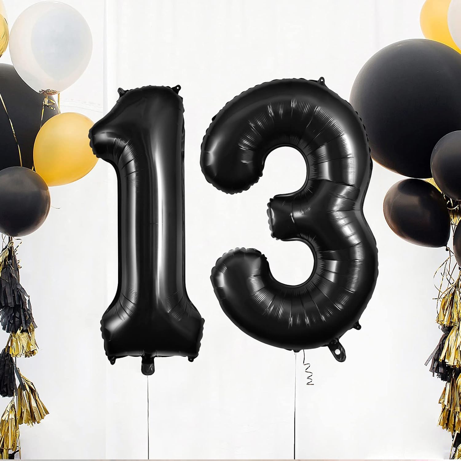 Skiennix 40-Inch Large Foil Balloon Numbers - Black 13 or 31 for Birthday & Anniversary Celebrations