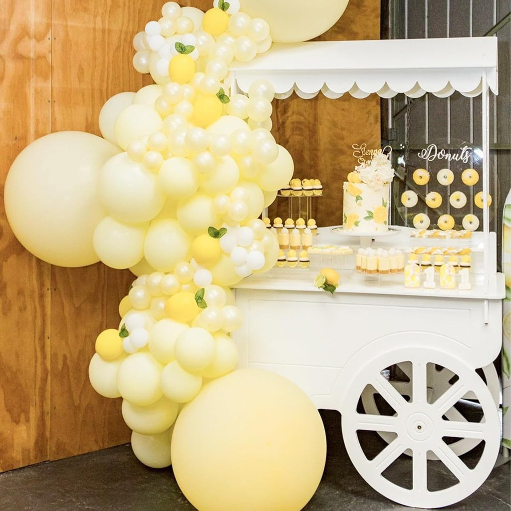PartyWoo Pastel Yellow Balloons - 100pcs 12-Inch Latex Helium Balloons for Graduation & Baby Showers