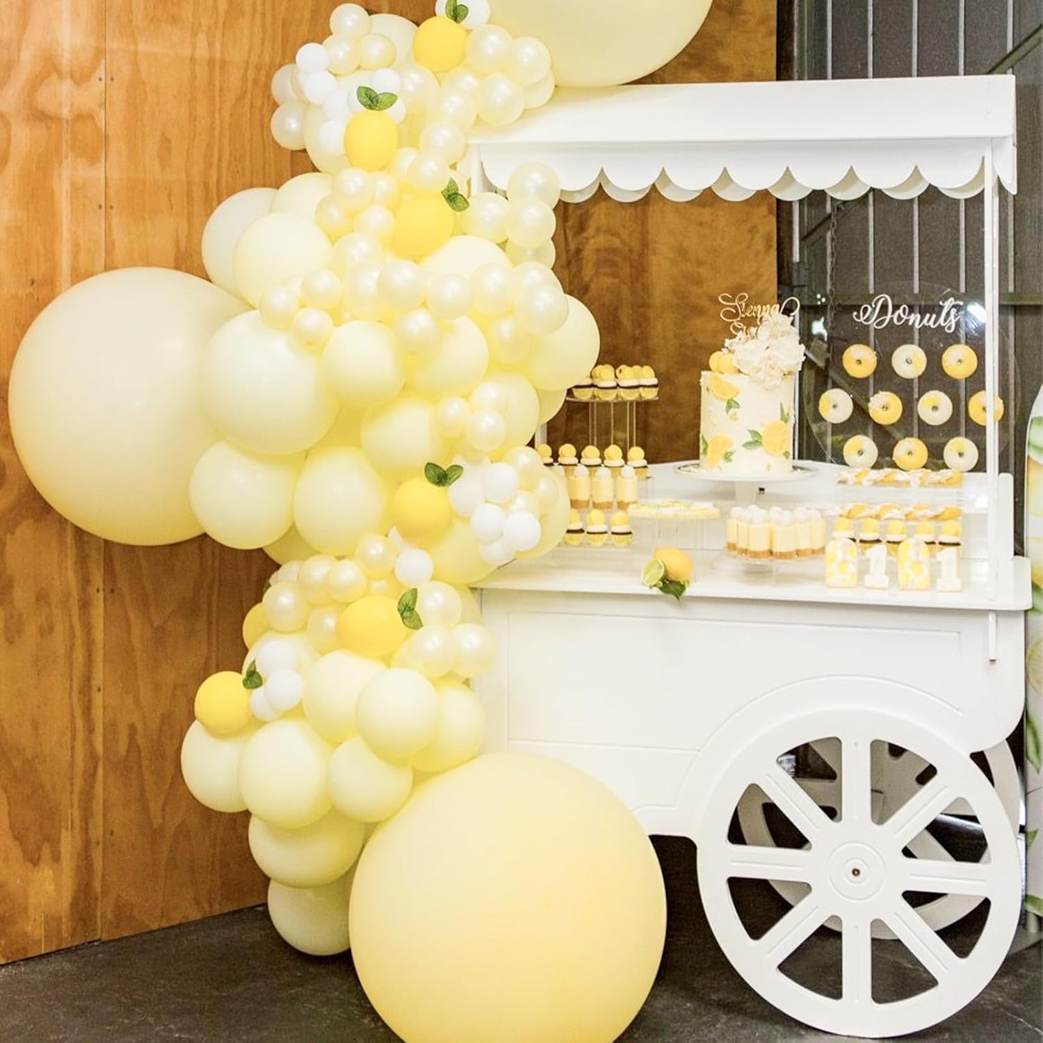 PartyWoo Pastel Yellow Balloons - 155-Piece Arch Kit for Baby Showers & Birthday Parties | 5-18 Inch Sizes
