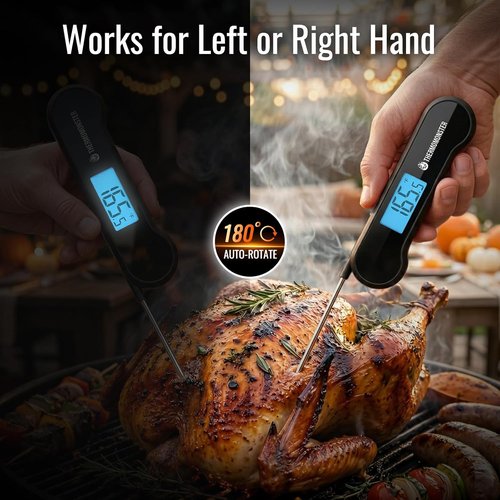 Instant Read Digital Meat Thermometer by [Brand Name] - ±0.5℉ Precision for Cooking & BBQ | Black