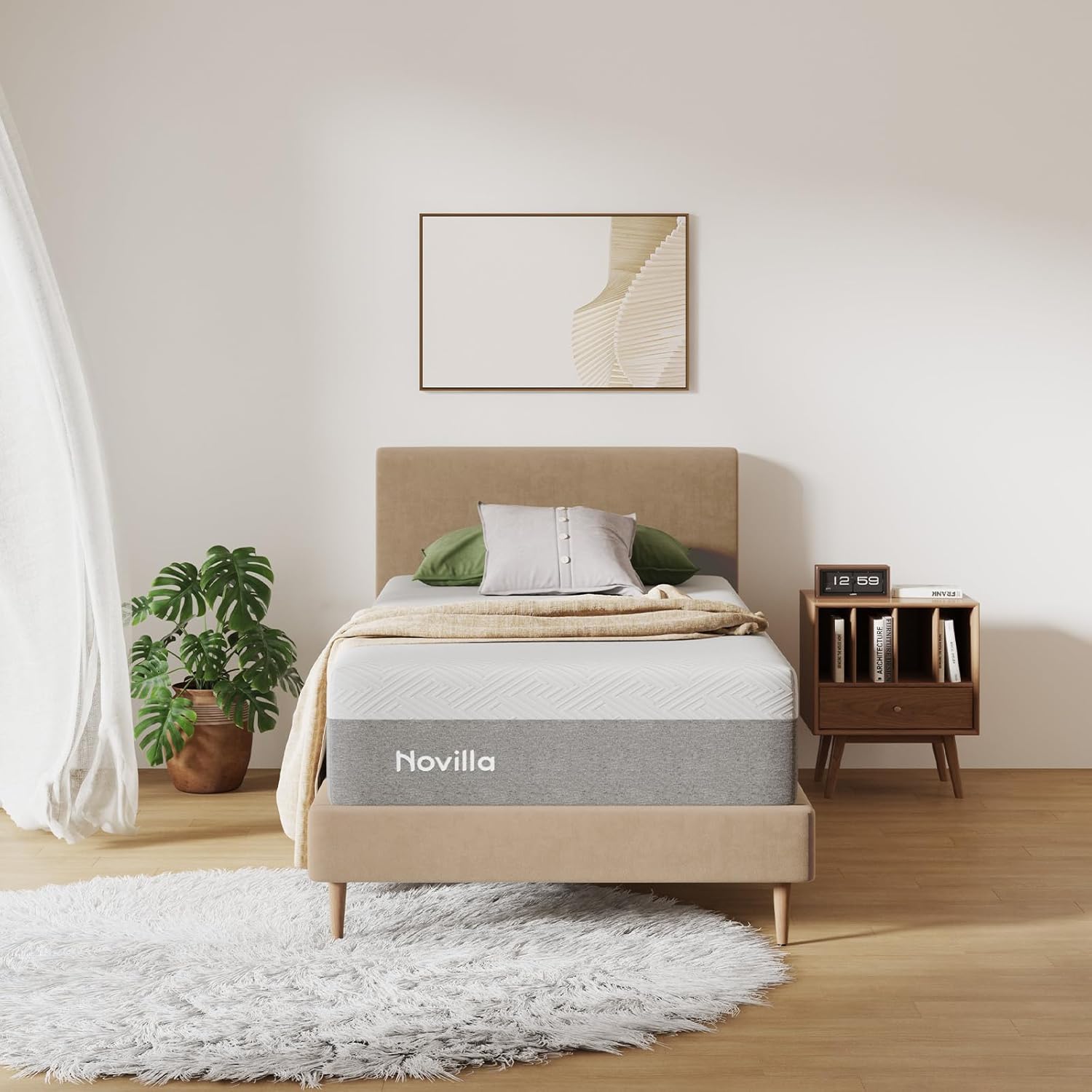 Novilla Twin Size Mattress - 12 Inch Gel Memory Foam for Cool Sleep & Pressure Relief | Medium Plush Feel