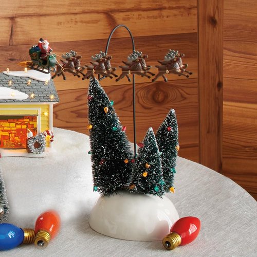 Department 56 Flaming Sleigh Animated Figurine - Christmas Vacation Village Accessory, 10 Inch, Multicolor