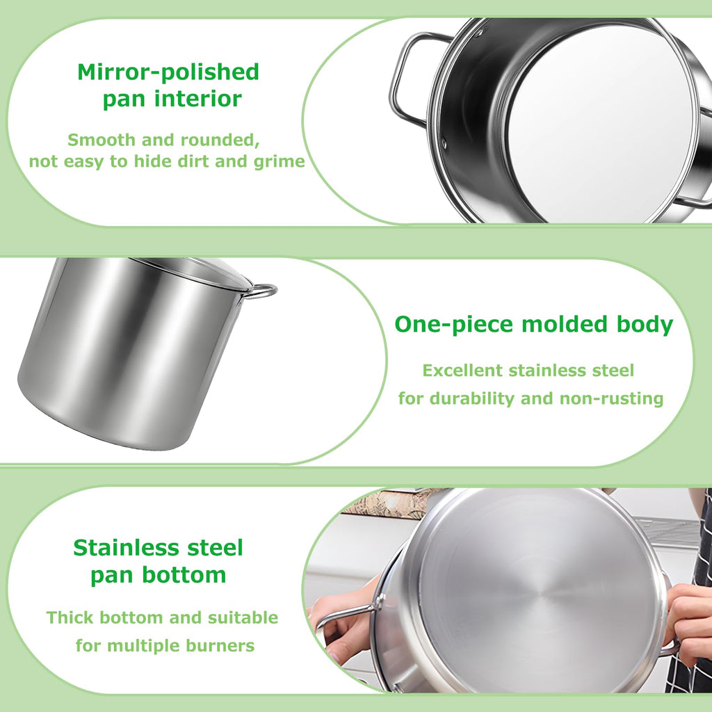 KILOGORGE 21.5QT Stainless Steel canning pot with rack and lid & canning kit set,water bath canner for canning Beginners,7 pcs Canning Supplies Kit,Compatible with natural gas and induction cookers