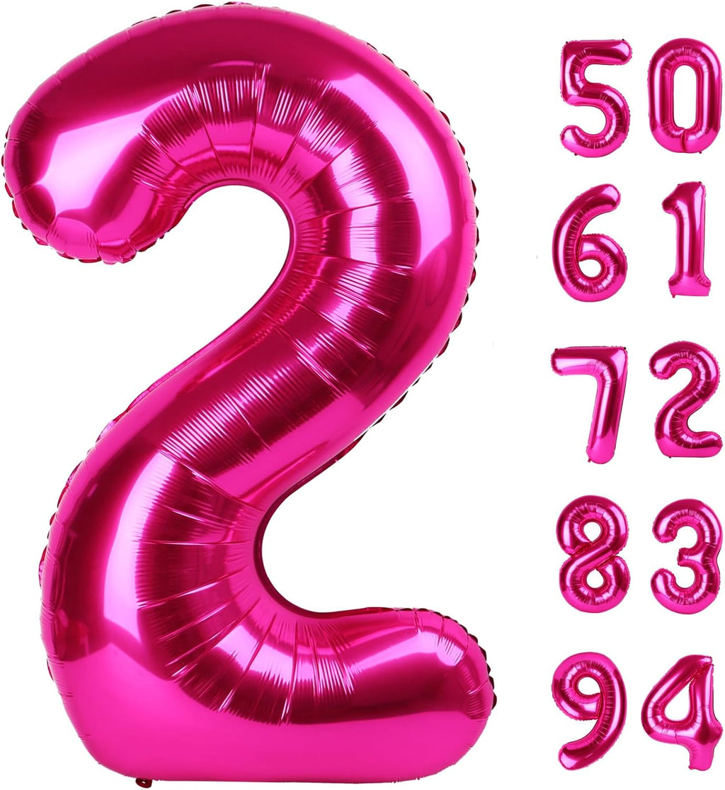 Number 2 Balloon - 40 Inch Hot Pink Birthday Decoration | Perfect for Second Birthday Party Supplies